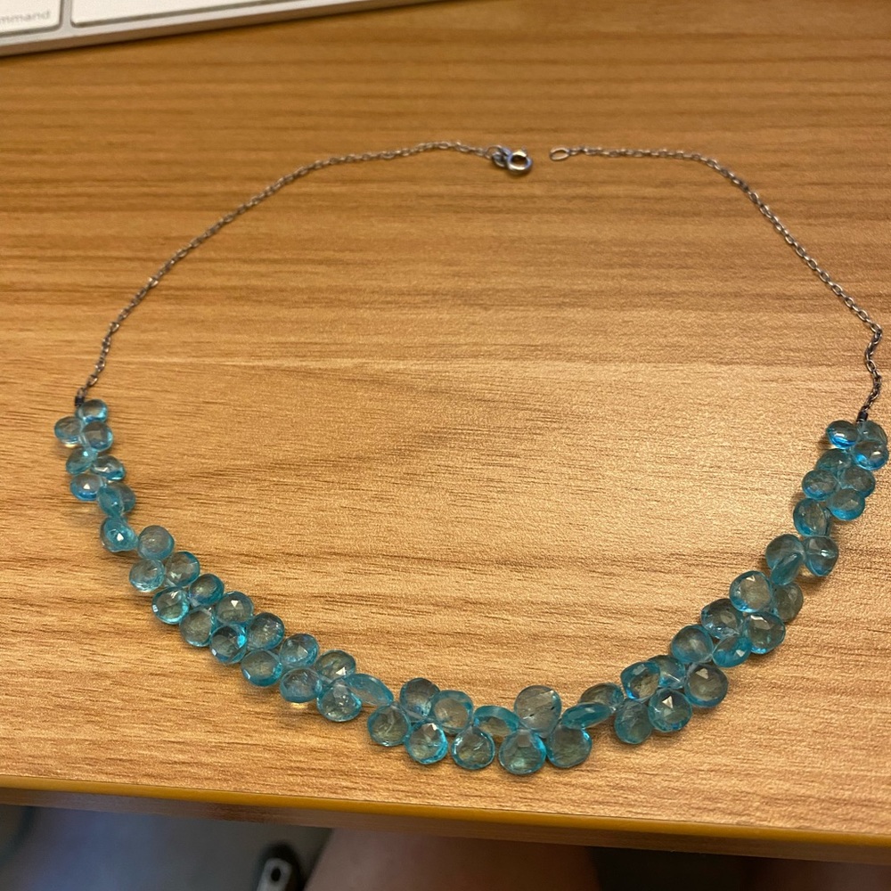 Beautiful London topaz rondelles on a 925 sterling silver chain